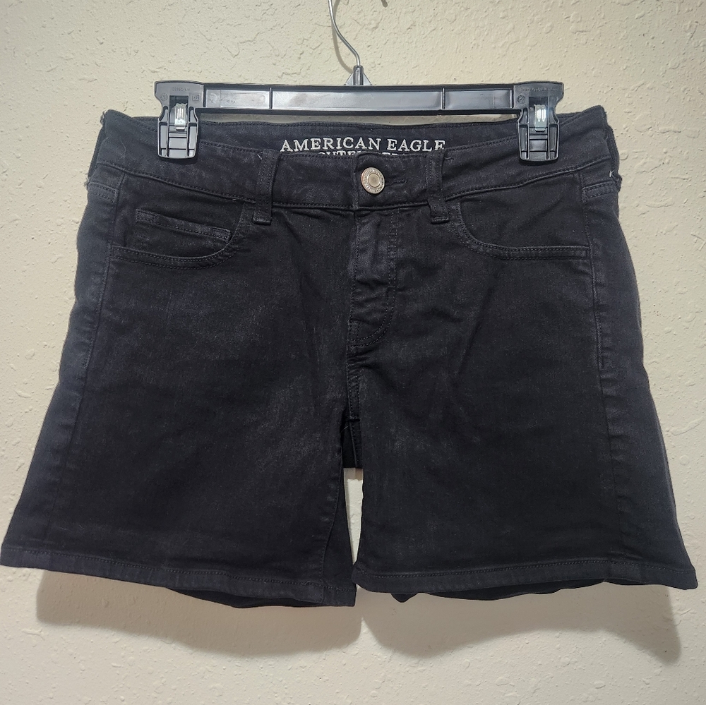 American Eagle Outfitters Black Jean Shorts Mid-Length